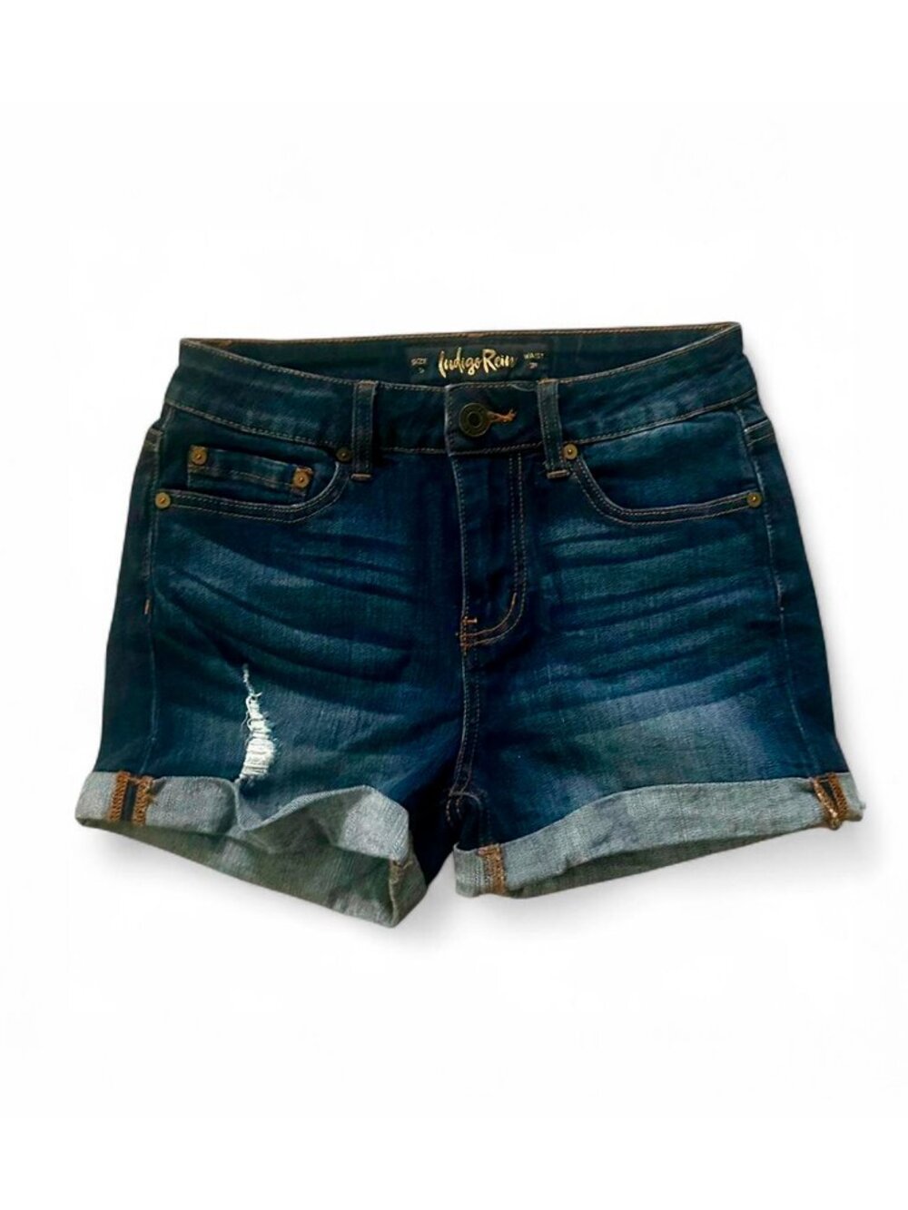Indigo Rein low-rise denim shorts